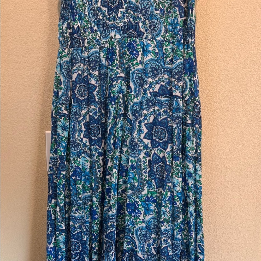 House of Harlow 1960 Blue and Green Maxi Dress
